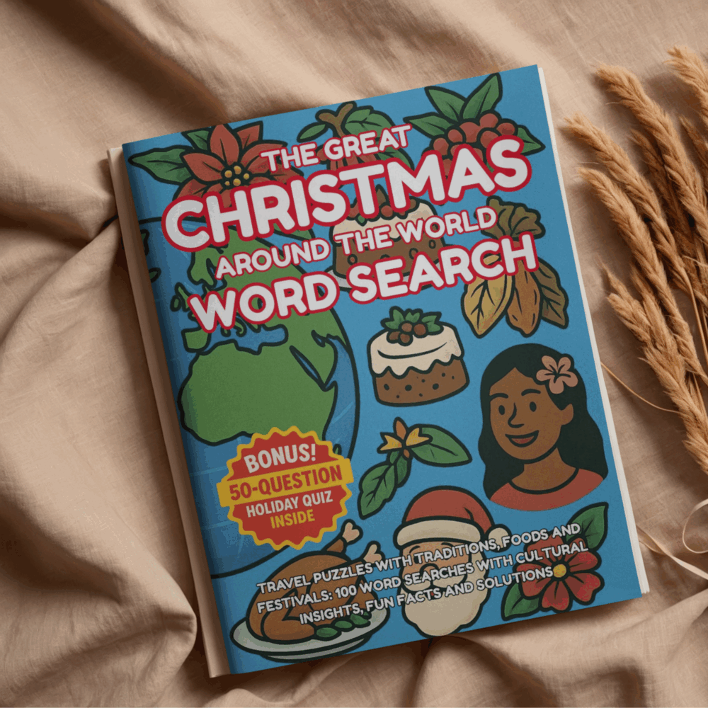 Christmas Around the World - Large-Print Educational Travel Puzzles with Traditions, Foods and Festivals